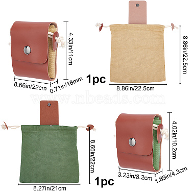 Gorgecraft 2Pcs 2 Colors Canvas & PU Leather Fold Storage Tool Bags(ABAG-GF0001-13B)-2