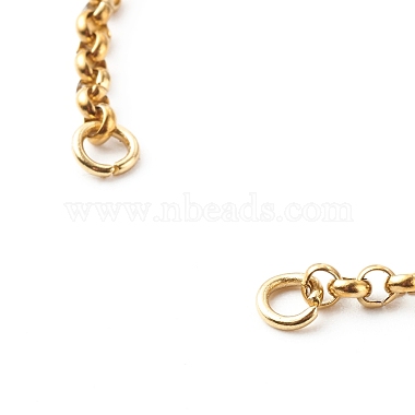 304 pulseras de cadena rolo de acero inoxidable hechas a mano para hacer accesorios(AJEW-JB01026-03)-3