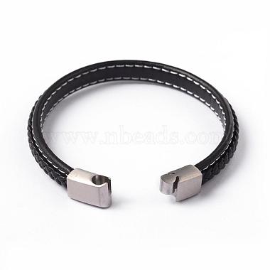 Imitation cuir bracelets de corde tressés(BJEW-E293-04P)-2