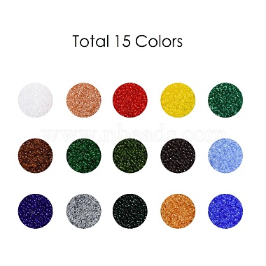 25000pcs 15 couleurs 12/0 grade une perles de rocaille en verre rondes(SEED-JP0011-14-2mm)-2