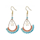Dyed Natural Howlite Beaded Teardrop with Star Dangle Earrings(EJEW-MZ00079-02)-1
