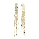 Clear Cubic Zirconia & Crystal Rhinestone Long Tassel Dangle Stud Earrings(EJEW-C037-07E-LG)-2