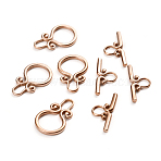 Ion Plating(IP) 304 Stainless Steel Toggle Clasps, Rose Gold, Ring: 22.5x15x2mm, Hole: 6mm, Inner Diameter: 6x3.5mm, Bar: 22x10x2mm, Hole: 5x4mm(STAS-D142-03A-RG)