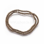 Electroplated Non-magnetic Synthetic Hematite Beads Strands, Disc, Antique Bronze Plated, 4x1.5mm, Hole: 0.8mm, about 266pcs/strand, 15.74 inch(40cm)(X-G-P401-10AB)