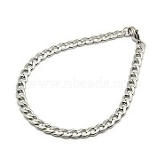 304 Stainless Steel Curb Chain/Twisted Chain Bracelet Making, with Lobster Claw Clasps, Stainless Steel Color, 8-1/4 inch(210mm), 5.5mm(STAS-A028-B122P)