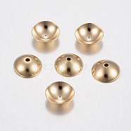 304 Stainless Steel Bead Caps, Apetalous, Golden, 6x2mm, Hole: 0.8mm(STAS-H436-35)