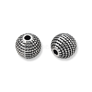 Tibetan Style Alloy Beads, Cadmium Free & Lead Free, Round, Antique Silver, 7.5mm, Hole: 1.6mm, about 760pcs/1000g(TIBEB-N005-084)