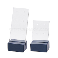 2 Sets 2 Styles 4-Hole Acrylic Earring Display Stands, with Gray Resin Base, Clear, Finish Product: 2.9x4x6.7~9.7cm, Hole: 2mm, about 2pcs/set, 1 set/style(EDIS-FH0001-02)