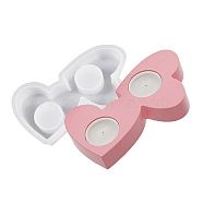 DIY Heart Candlesticks Silicone Molds, for Candle Making, White, 18x10.5x2.65cm, Inner Diameter: 4.2cm(DIY-G113-10A)