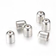 Iron Cord Ends, End Caps, Platinum, 9x8mm, Hole: 1.5mm, Inner Diameter: 7.5mm(IFIN-R223-04P)