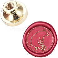 DIY Scrapbook, Brass Wax Seal Stamp Head, Bear, Golden, 25x14mm(AJEW-WH0099-544)