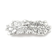 Alloy Retro Hair Barrettes, Oak Leaves Hair Clip, Hair Accessories for Women & Girls, Antique Silver, 90x29.5x14mm(AJEW-K048-02AS)