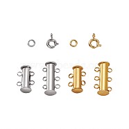 Brass Magnetic Slide Lock Clasps, Brass Open Jump Rings and Brass Spring Ring Clasps, Mixed Color(KK-TA0007-17)