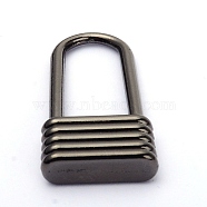 Zinc Alloy Zipper Slider, for Garment Accessories, Lock, Gunmetal, 2.7x1.45x0.45cm, Inner Diameter: 1.6x0.75cm(PALLOY-WH0082-31B-B)