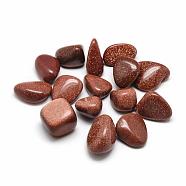 Synthetic Goldstone Beads, Tumbled Stone, No Hole/Undrilled, Nuggets, 15~40x10~40x8~40mm(G-Q947-10)