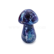 Natural Sodalite Healing Mushroom Figurines, Reiki Energy Stone Display Decorations, 35mm(PW-WG61562-08)
