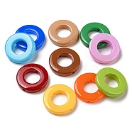 Opaque Acrylic Beads, Donut, Mixed Color, 27.5x5.5mm, Hole: 1.5mm(MACR-D081-06)
