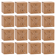 Square Kraft Paper Folding Boxes, for Gift Wrapping, BurlyWood, Finished Product: 7x7x7cm, 22.5x14x0.5cm(CON-WH0094-09)