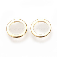 Brass Linking Rings, Donut, Nickel Free, Real 18K Gold Plated, 10x1mm(KK-R058-140G)