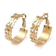 304 Stainless Steel Hoop Earrings, Jewely for Women, Golden, Butterfly, 27x8~9mm(EJEW-K278-06B-G)