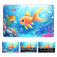 Plastic Waterproof Card Stickers, Self-adhesion Card Skin for Bank Card Decor, Rectangle, Fish, 140x190mm(STIC-WH0032-294)