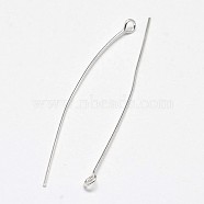 925 Sterling Silver Eye Pins, Silver, 40x0.6mm, Head: 3mm, about 151pcs/20g(STER-F018-02D)