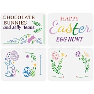 4Pcs 4 Styles PET Hollow Out Drawing Painting Stencils Sets, for DIY Scrapbook, Photo Album, Easter Egg & Rabbit & Word, Easter Theme Pattern, 29.7x21cm, about 1pc/style(DIY-WH0383-0022)