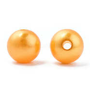 Spray Painted ABS Plastic Imitation Pearl Beads, Round, Dark Orange, 8x9.5mm, Hole: 1.8mm, about 2080 pcs/500g(OACR-T015-05B-18)