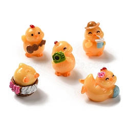 Opaque Resin 3D Chick Ornaments, for Home Desktop Decoration, Sandy Brown, 20~25x16.5~28x15~20mm(CRES-P034-03)