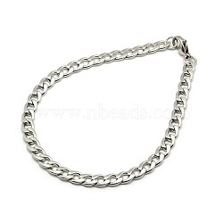 Tarnish Resistant 304 Stainless Steel Curb Chain/Twisted Chain Bracelet Making, with Lobster Claw Clasps, Stainless Steel Color, 8-1/4 inch(210mm), 5.5mm(STAS-A028-B122P)