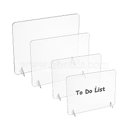 4 Sets 3 Style Acrylic Table Message Boards, Transparent Blank Note Plate, Rectangle, Clear, Finished Product: 38x150~300x100~200mm(AJEW-GL0001-53)