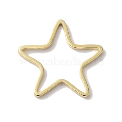 Brass Linking Rings, Lead Free & Cadmium Free, Star, Real 24K Gold Plated, 15.5x16x1mm, Inner Diameter: 11x13.5mm(KK-K383-09C-G)