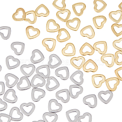 DICOSMETIC 80Pcs 2 Colors 201 Stainless Steel Linking Rings, Heart, Mixed Color, 11x10x1mm, 40pcs/color(STAS-DC0014-38)