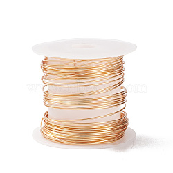 Eco-Friendly Copper Wire, Round, Beading Wire for Jewelry Making, Long-Lasting Plated, Light Gold, 20 Gauge, 0.8mm, about 16.40 Feet(5m)/Roll(CWIR-XCP0001-07KCG)