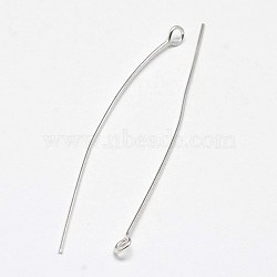 925 Sterling Silver Eye Pins, Silver, 40x0.6mm, Head: 3mm, about 151pcs/20g(STER-F018-02D)