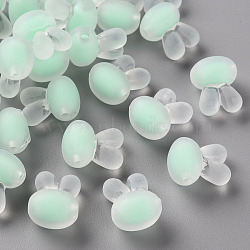 Transparent Acrylic Beads, Frosted, Bead in Bead, Rabbit Head, Aquamarine, 15.5x12x9.5mm, Hole: 2mm, about 480pcs/500g(TACR-S152-12C-SS2111)