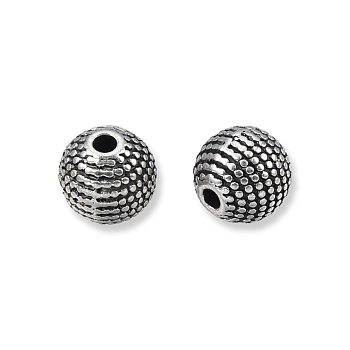 Tibetan Style Alloy Beads, Cadmium Free & Lead Free, Round, Antique Silver, 7.5mm, Hole: 1.6mm, about 760pcs/1000g