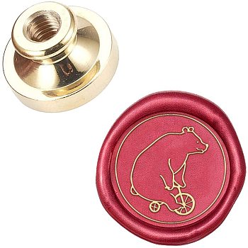 DIY Scrapbook, Brass Wax Seal Stamp Head, Bear, Golden, 25x14mm