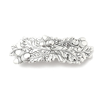 Alloy Retro Hair Barrettes, Oak Leaves Hair Clip, Hair Accessories for Women & Girls, Antique Silver, 90x29.5x14mm