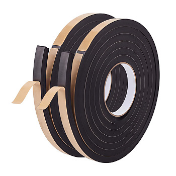 EVA Single-Sided Adhesive Foam Tape, Sealing Tape, Black, 15x10mm, about 3.28 Yards(3m)/Roll