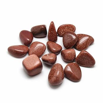 Synthetic Goldstone Beads, Tumbled Stone, No Hole/Undrilled, Nuggets, 15~40x10~40x8~40mm