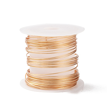 Eco-Friendly Copper Wire, Round, Beading Wire for Jewelry Making, Long-Lasting Plated, Light Gold, 20 Gauge, 0.8mm, about 16.40 Feet(5m)/Roll