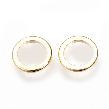 Brass Linking Rings, Donut, Nickel Free, Real 18K Gold Plated, 10x1mm