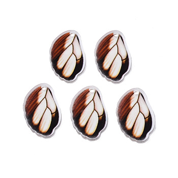 Printed Translucent Acrylic Pendants, Butterfly, Saddle Brown, 21.5x13.5x2mm, Hole: 1.5mm