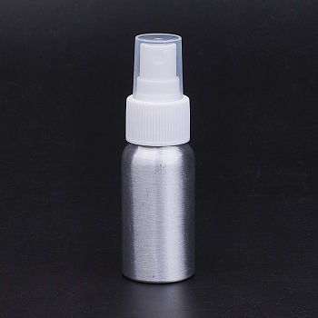 Refillable Aluminum Bottles, Salon Hairdresser Sprayer, Water Spray Bottle, Platinum, White, 104x32mm, Capacity: 30ml(1.01fl. oz)