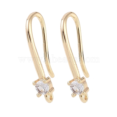 Golden Clear Others Brass+Rhinestone Earring Hooks