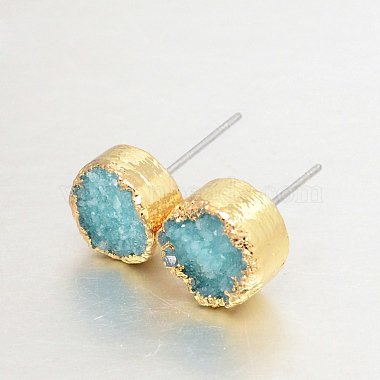 Turquoise Natural Agate Stud Earrings