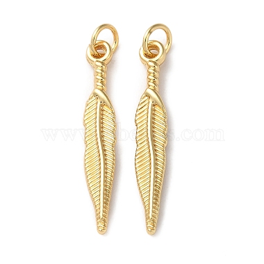 Real 18K Gold Plated Feather Brass Pendants