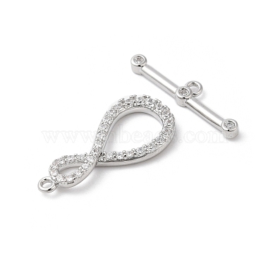 Brass Micro Pave Clear Cubic Zirconia Toggle Clasps(KK-P234-66P)-3