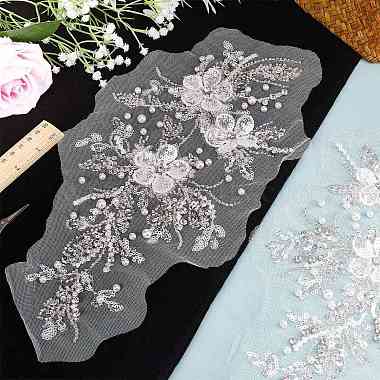 2Pcs 2 Style Flower of Life Pattern Polyester Computerized Embroidery Appliques(DIY-GF0006-90)-4